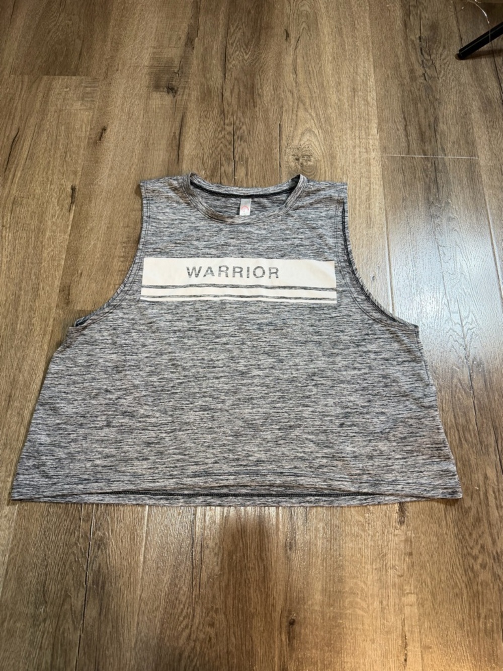 Active USA Gray 'Warrior' Sleeveless Crop Muscle Tee